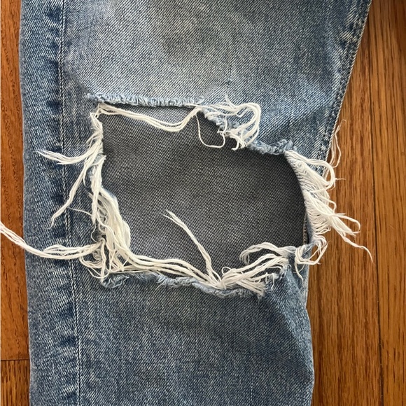American Eagle Women’s Jeans Blown Out Knees Mom Jean Size 0 - Picture 8 of 8